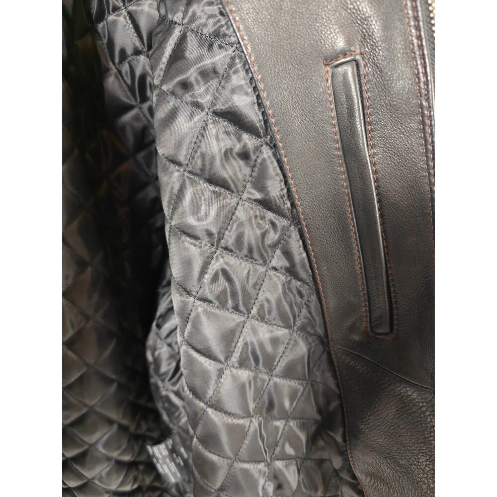 Mens Marc New York Leather Jacket Black 4XLT - Picture 3 of 11